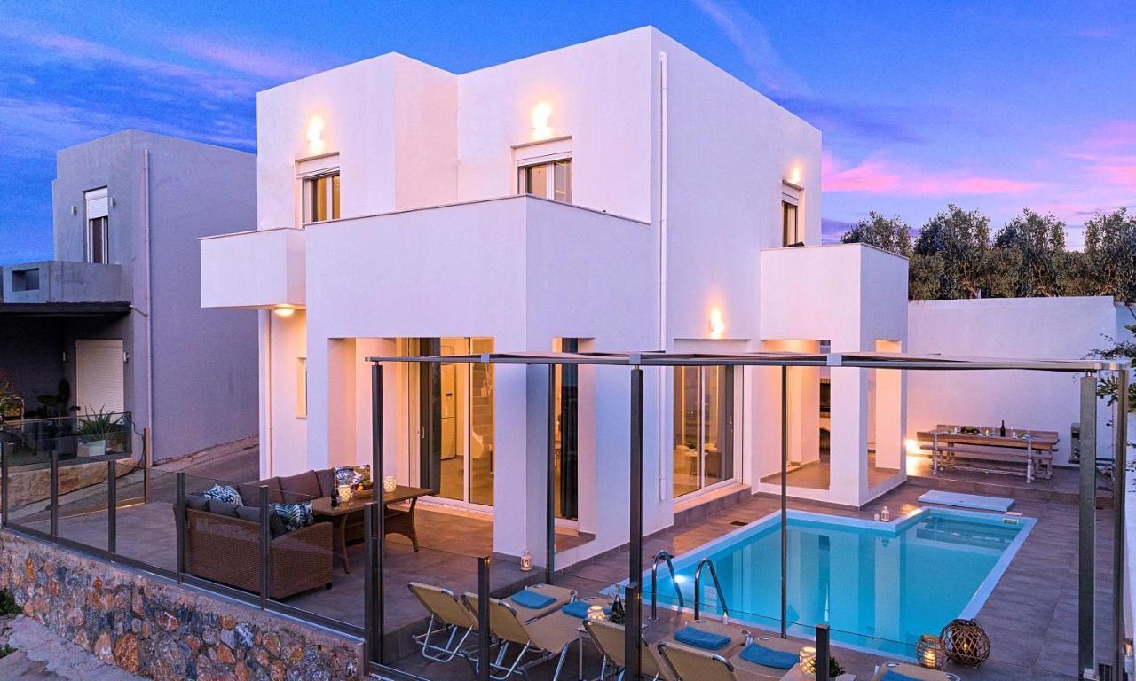 Dhrámia Cretan Sunset Villa Heated Pool מראה חיצוני תמונה